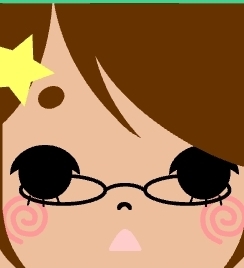 Square face avatar with soft colors and readable expression